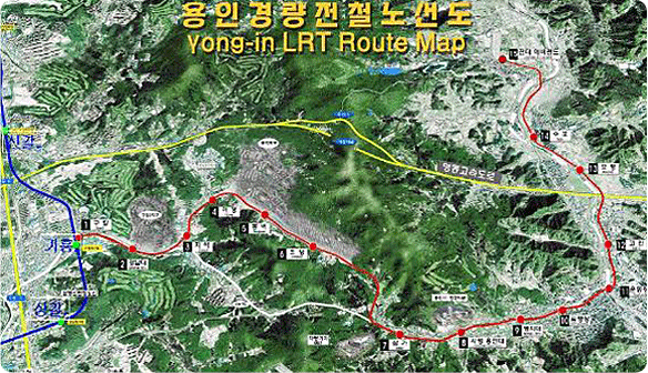 용인경량전철노선도-Yong-in LRT Route Map