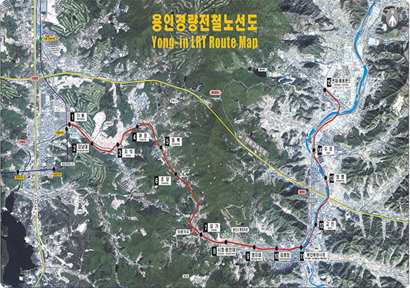 용인경량전철노선도-Yong-in LRT Route Map