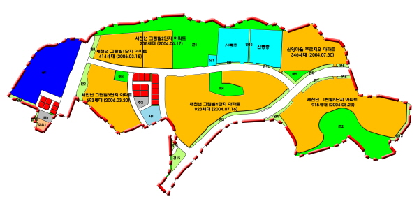 신갈지구 위치도 및 토지이용계획