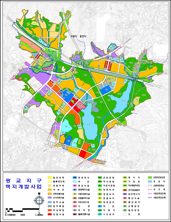 광교지구 위치도 및 토지이용계획